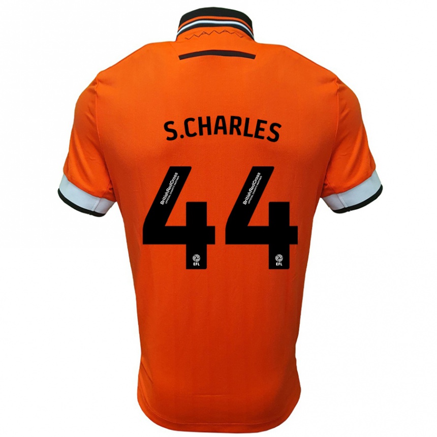 Kinder Fußball Shea Charles #44 Orange Weiß Auswärtstrikot Trikot 2024/25 T-Shirt Luxemburg