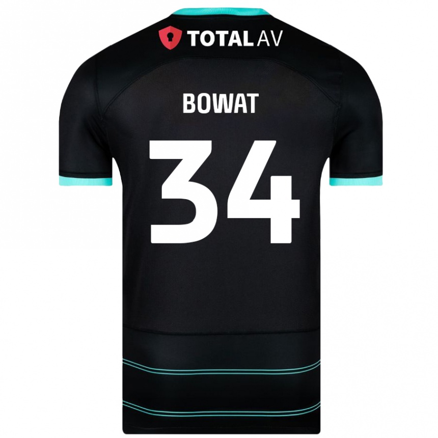 Kinder Fußball Ibane Bowat #34 Schwarz Auswärtstrikot Trikot 2024/25 T-Shirt Luxemburg