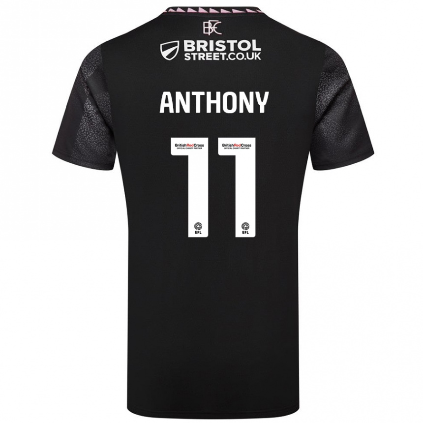 Kinder Fußball Jaidon Anthony #11 Schwarz Auswärtstrikot Trikot 2024/25 T-Shirt Luxemburg