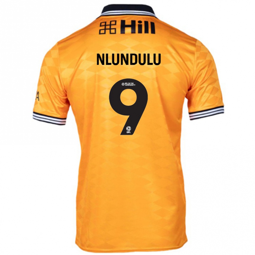 Kinder Fußball Dan Nlundulu #9 Orange Heimtrikot Trikot 2024/25 T-Shirt Luxemburg