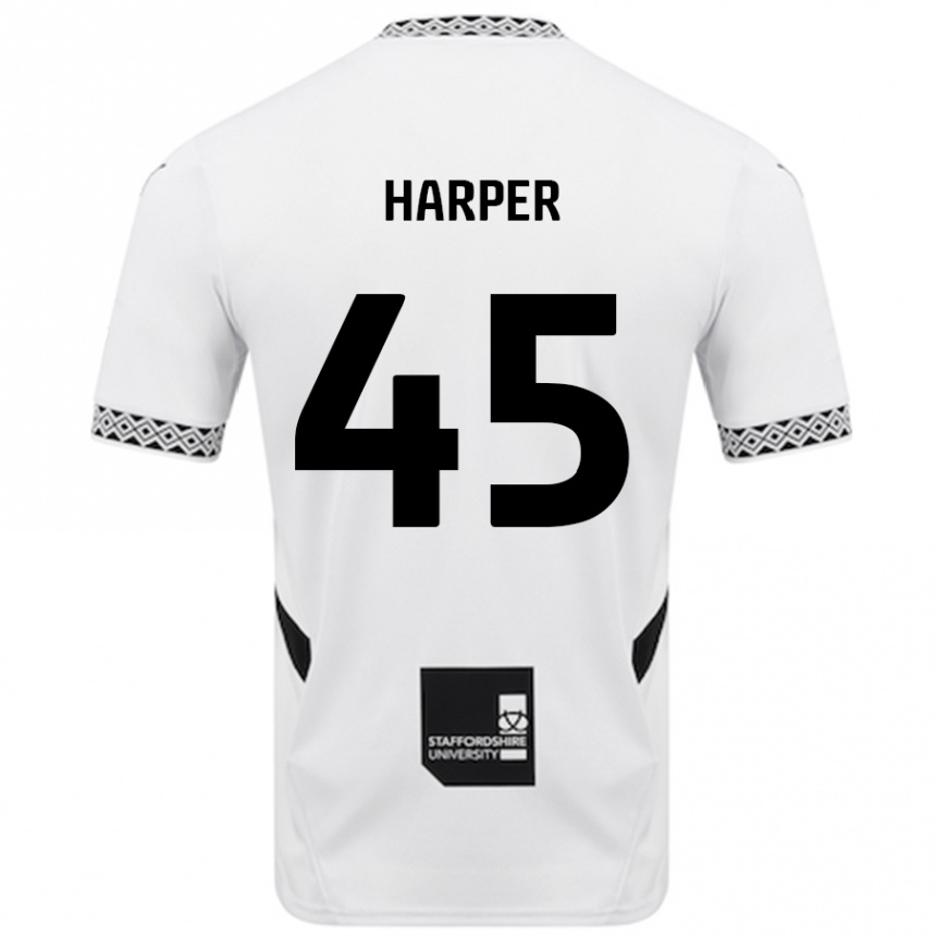 Kinder Fußball Rekeem Harper #45 Weiß Heimtrikot Trikot 2024/25 T-Shirt Luxemburg