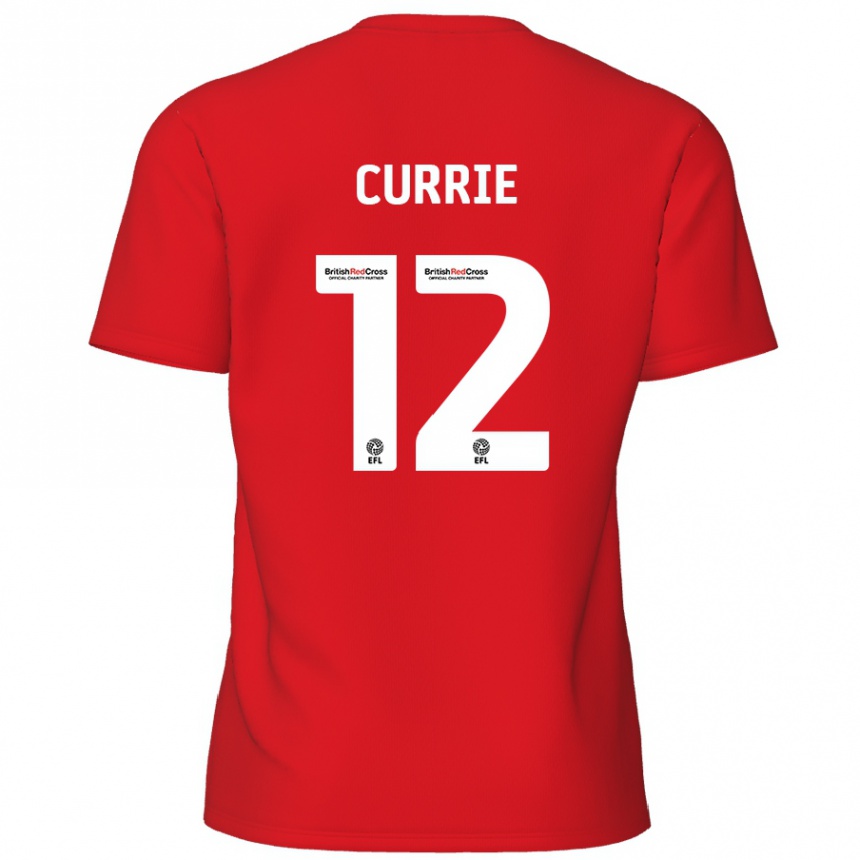 Kinder Fußball Jack Currie #12 Rot Heimtrikot Trikot 2024/25 T-Shirt Luxemburg