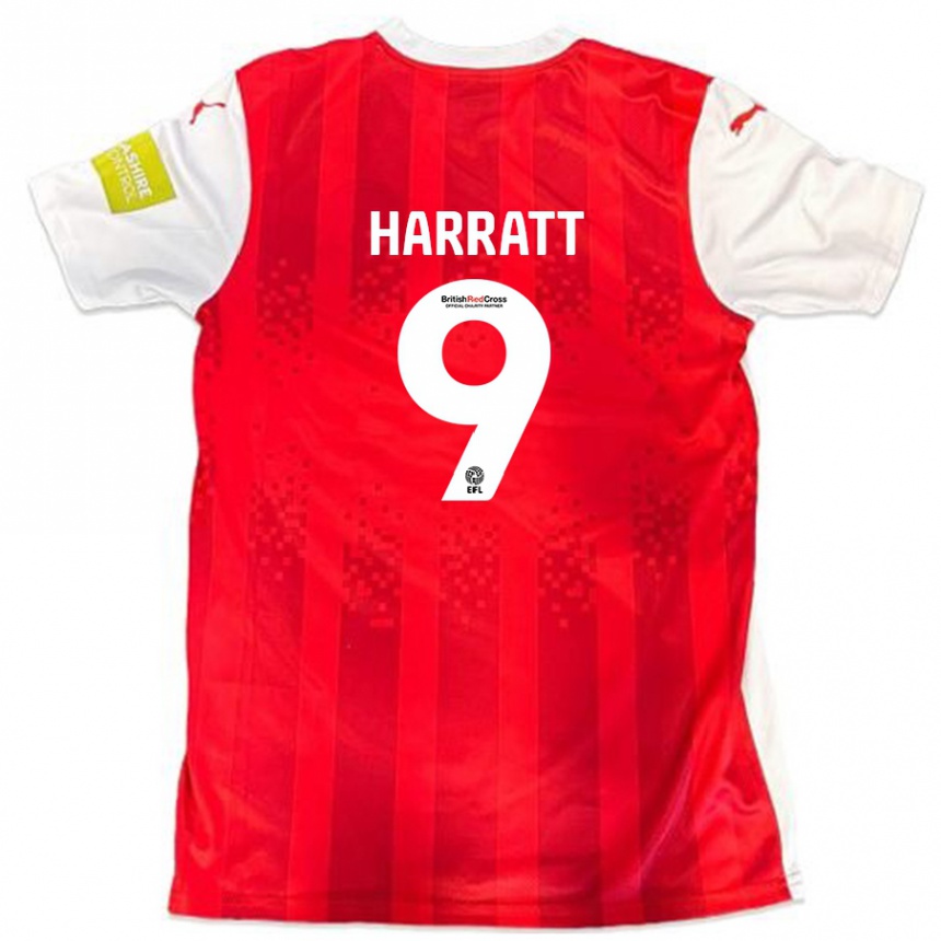 Kinder Fußball Kian Harratt #9 Rot Weiß Heimtrikot Trikot 2024/25 T-Shirt Luxemburg