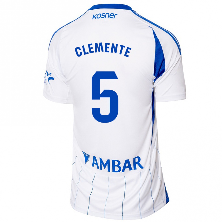 Kinder Fußball Enrique Clemente #5 Rot Weiß Heimtrikot Trikot 2024/25 T-Shirt Luxemburg