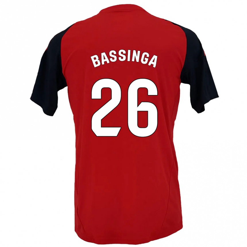 Kinder Fußball Aboubacar Bassinga #26 Rot Schwarz Heimtrikot Trikot 2024/25 T-Shirt Luxemburg