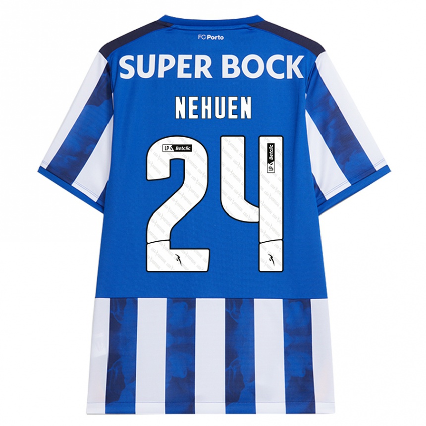 Kinder Fußball Nehuén Pérez #24 Blau Weiß Heimtrikot Trikot 2024/25 T-Shirt Luxemburg