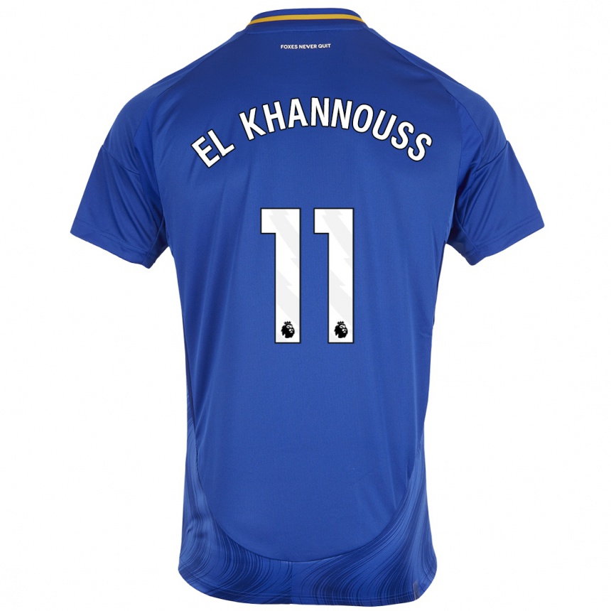 Kinder Fußball Bilal El Khannouss #11 Blau Weiß Heimtrikot Trikot 2024/25 T-Shirt Luxemburg