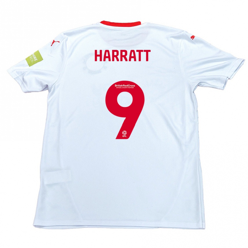 Kinder Fußball Kian Harratt #9 Weiß Auswärtstrikot Trikot 2024/25 T-Shirt Luxemburg