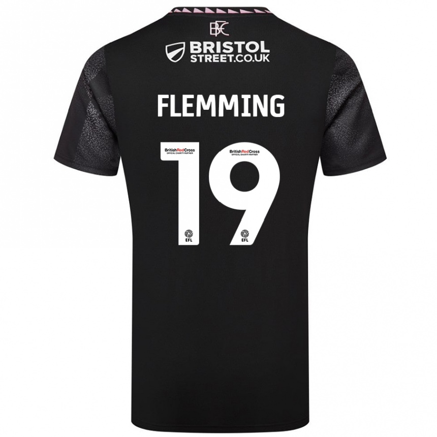 Kinder Fußball Zian Flemming #19 Schwarz Auswärtstrikot Trikot 2024/25 T-Shirt Luxemburg