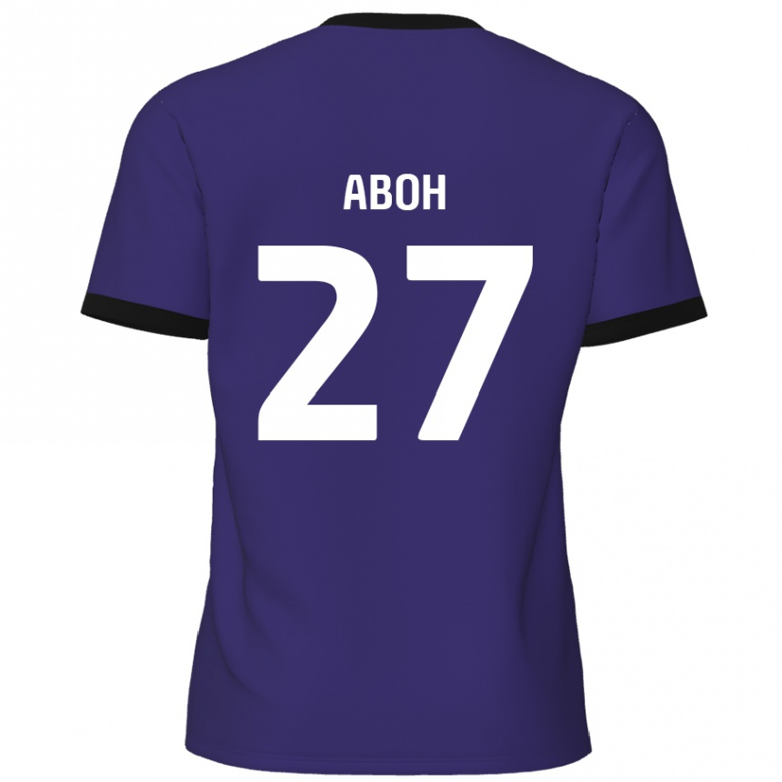 Kinder Fußball Ken Aboh #27 Lila Auswärtstrikot Trikot 2024/25 T-Shirt Luxemburg