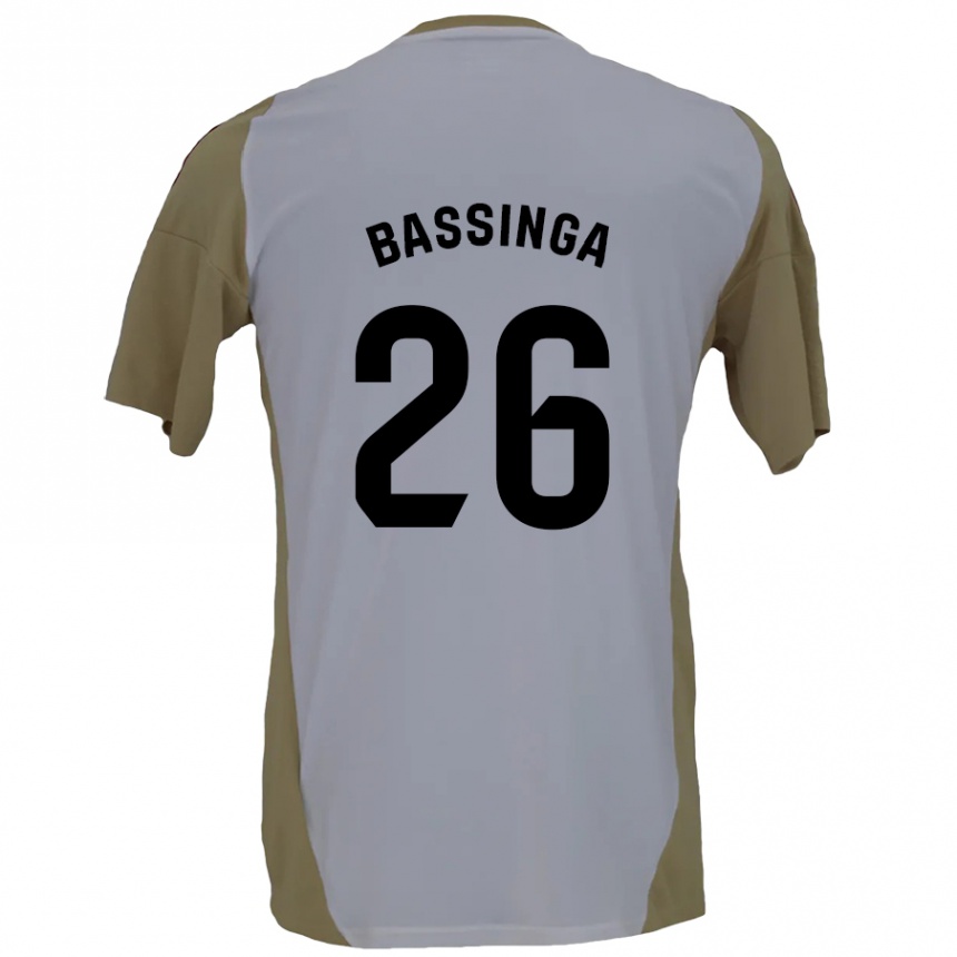 Kinder Fußball Aboubacar Bassinga #26 Braunweiß Auswärtstrikot Trikot 2024/25 T-Shirt Luxemburg