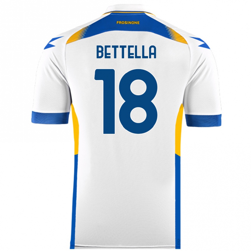 Kinder Fußball Davide Bettella #18 Weiß Auswärtstrikot Trikot 2024/25 T-Shirt Luxemburg