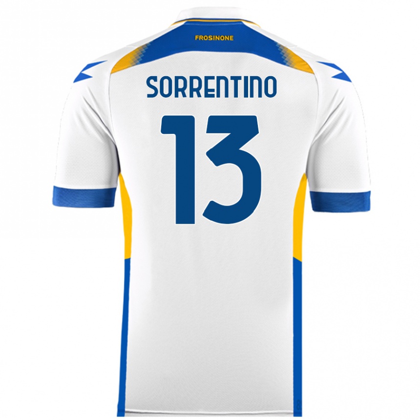 Kinder Fußball Alessandro Sorrentino #13 Weiß Auswärtstrikot Trikot 2024/25 T-Shirt Luxemburg