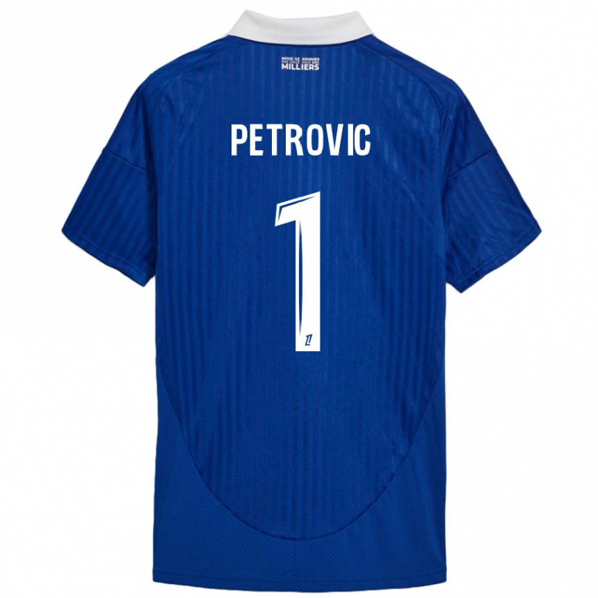 Herren Fußball Djordje Petrovic #1 Blau Weiß Heimtrikot Trikot 2024/25 T-Shirt Luxemburg