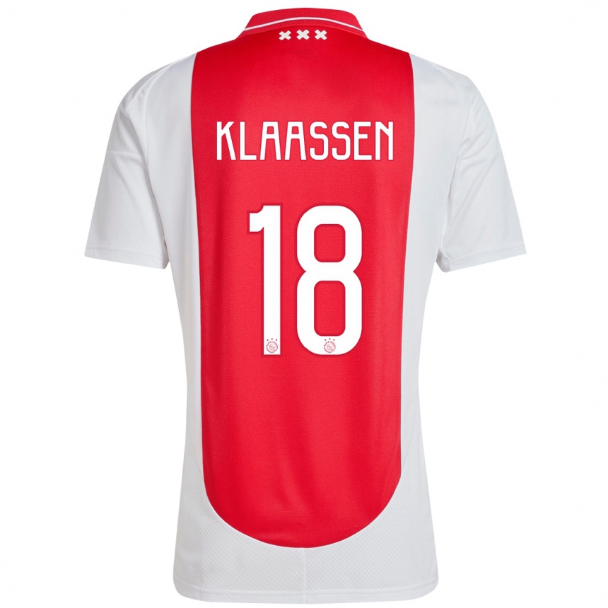 Herren Fußball Davy Klaassen #18 Rot Weiß Heimtrikot Trikot 2024/25 T-Shirt Luxemburg