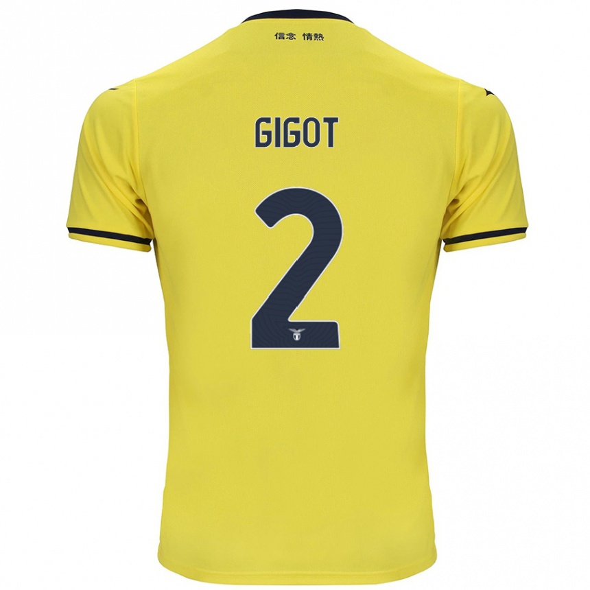 Herren Fußball Samuel Gigot #2 Gelb Auswärtstrikot Trikot 2024/25 T-Shirt Luxemburg