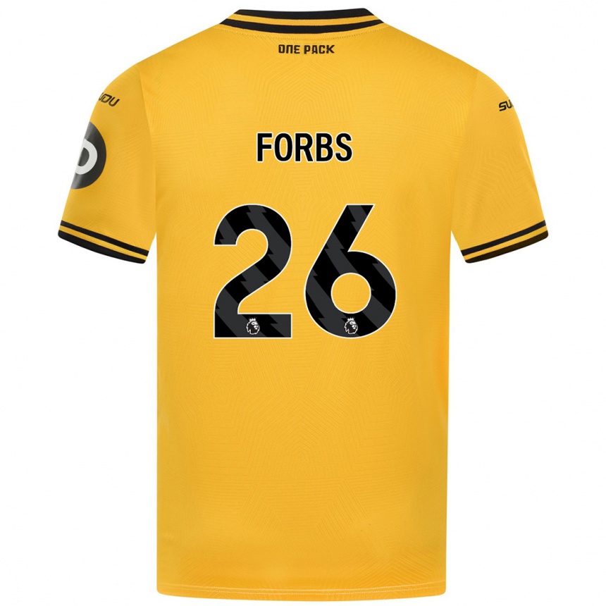 Herren Fußball Carlos Forbs #26 Gelb Heimtrikot Trikot 2024/25 T-Shirt Luxemburg