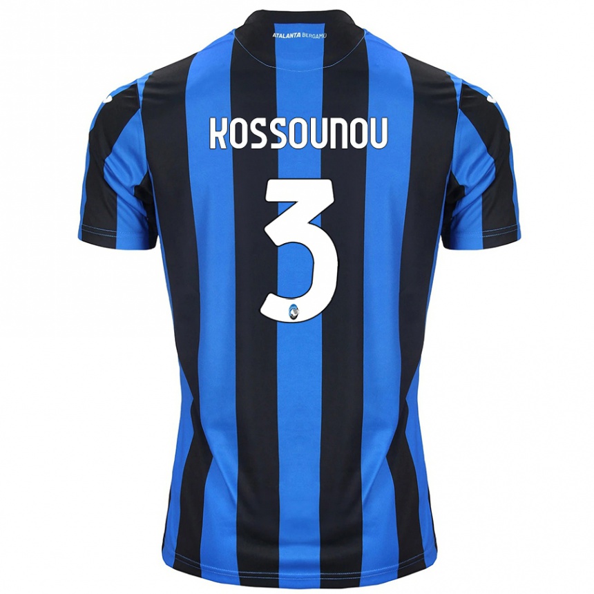 Herren Fußball Odilon Kossounou #3 Blau Schwarz Heimtrikot Trikot 2024/25 T-Shirt Luxemburg