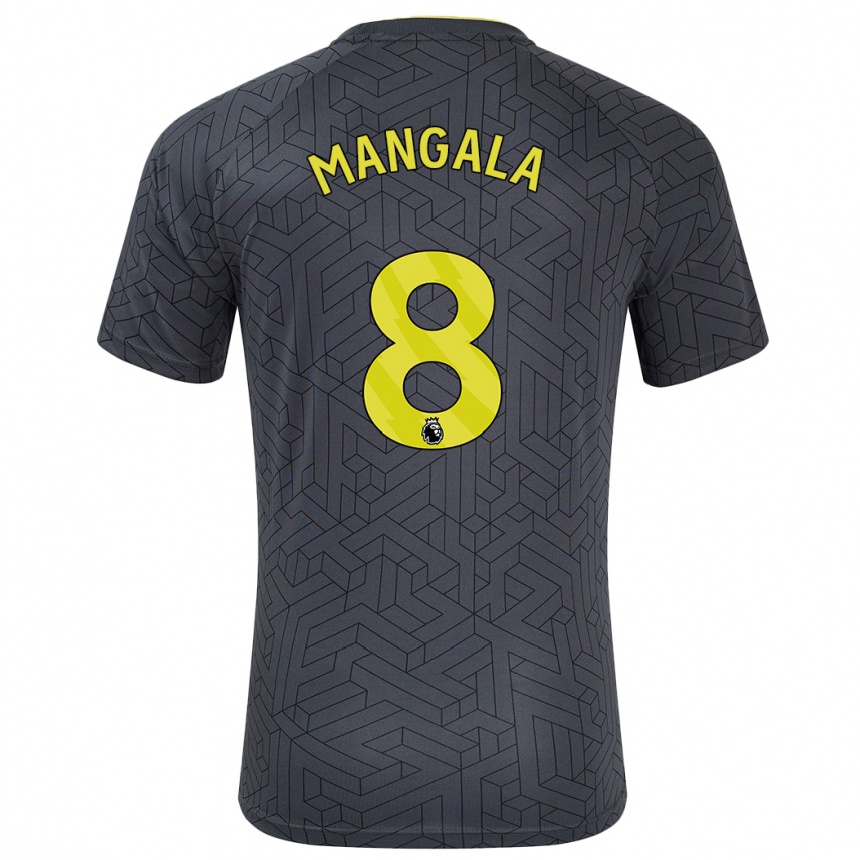 Herren Fußball Orel Mangala #8 Schwarz Gelb Auswärtstrikot Trikot 2024/25 T-Shirt Luxemburg