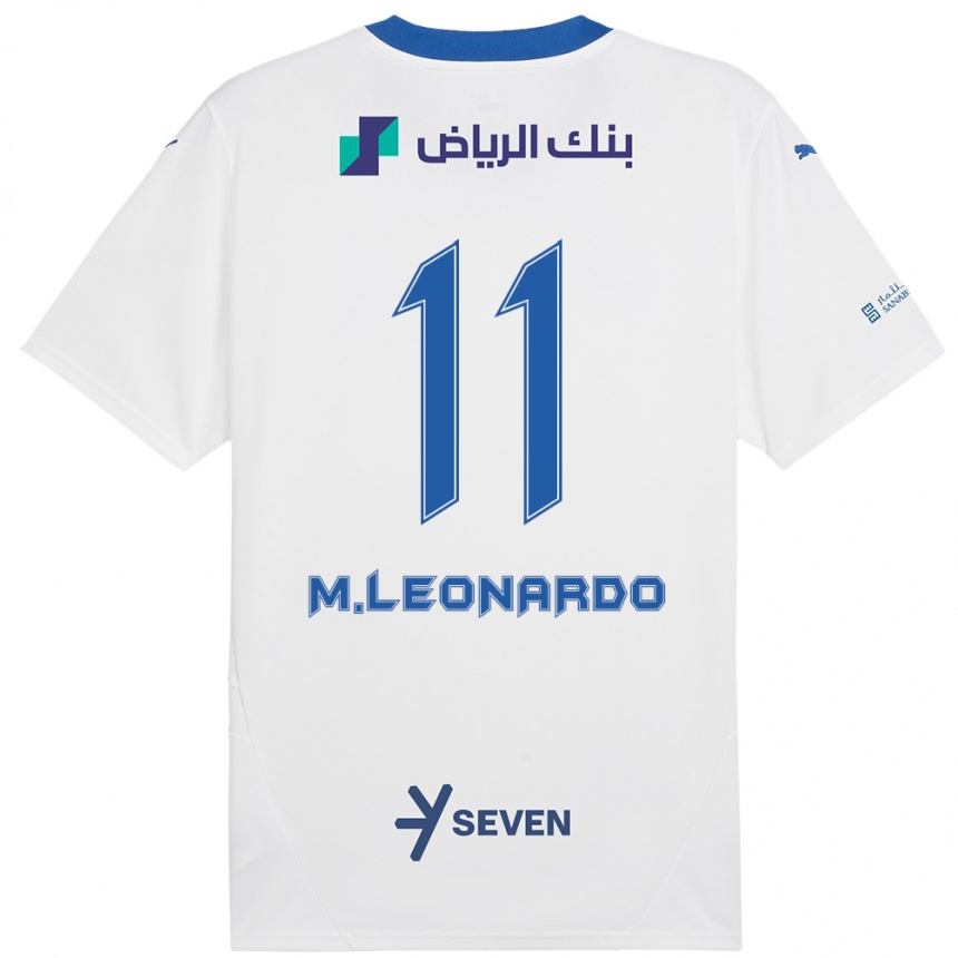 Herren Fußball Marcos Leonardo #11 Weiß Blau Auswärtstrikot Trikot 2024/25 T-Shirt Luxemburg