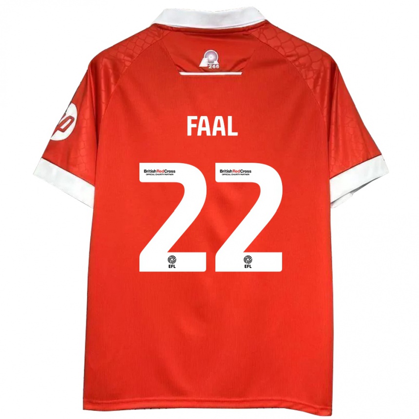 Herren Fußball Mo Faal #22 Rot Weiß Heimtrikot Trikot 2024/25 T-Shirt Luxemburg