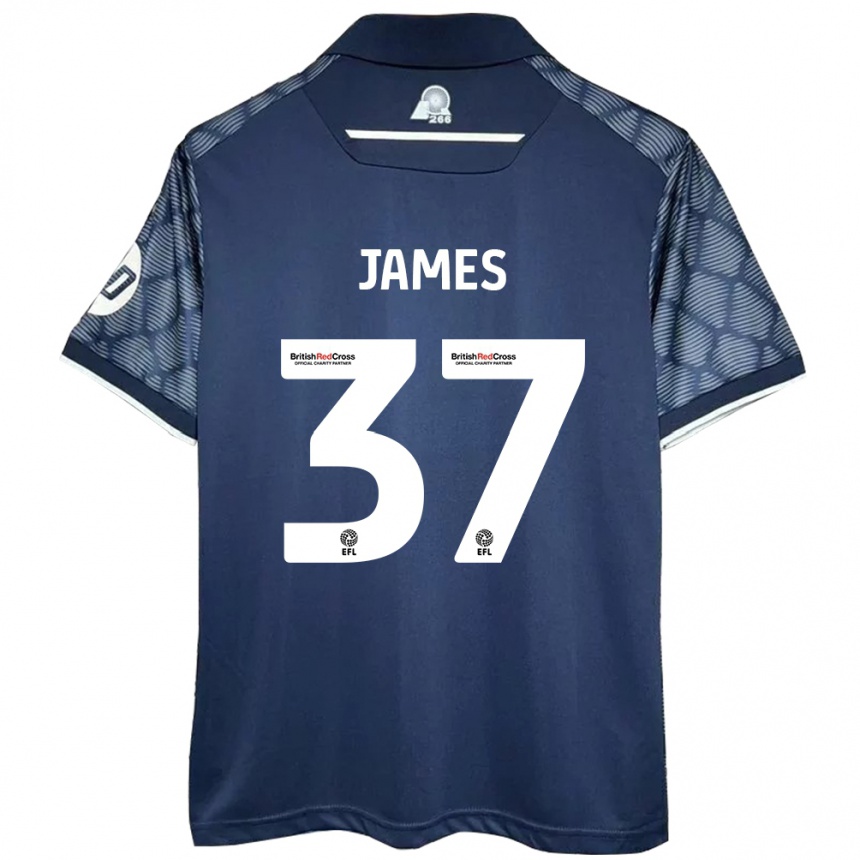 Herren Fußball Matty James #37 Schwarz Auswärtstrikot Trikot 2024/25 T-Shirt Luxemburg