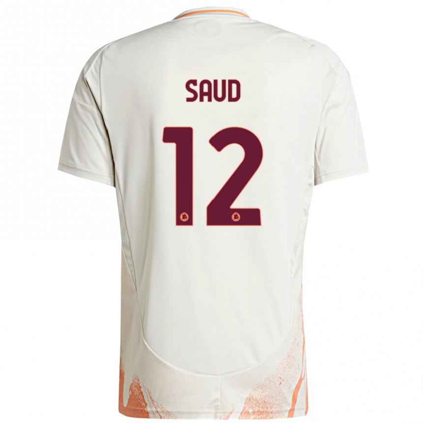 Herren Fußball Saud Abdulhamid #12 Cremeweiß Orange Auswärtstrikot Trikot 2024/25 T-Shirt Luxemburg