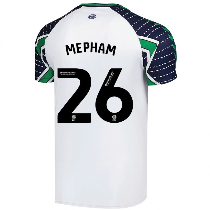 Herren Fußball Chris Mepham #26 Weiß Auswärtstrikot Trikot 2024/25 T-Shirt Luxemburg