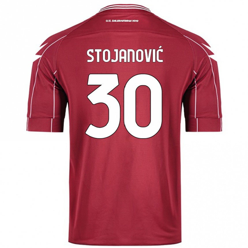 Herren Fußball Petar Stojanović #30 Burgundrot Heimtrikot Trikot 2024/25 T-Shirt Luxemburg