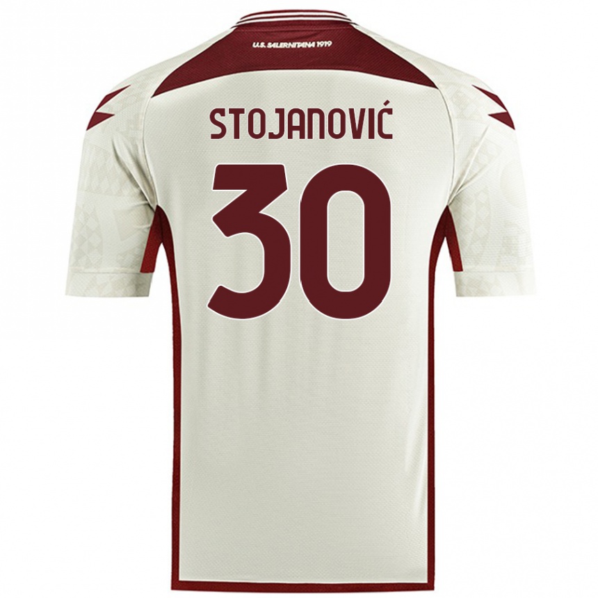 Herren Fußball Petar Stojanović #30 Cremefarben Auswärtstrikot Trikot 2024/25 T-Shirt Luxemburg