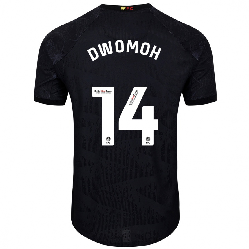 Herren Fußball Pierre Dwomoh #14 Schwarz Weiß Auswärtstrikot Trikot 2024/25 T-Shirt Luxemburg