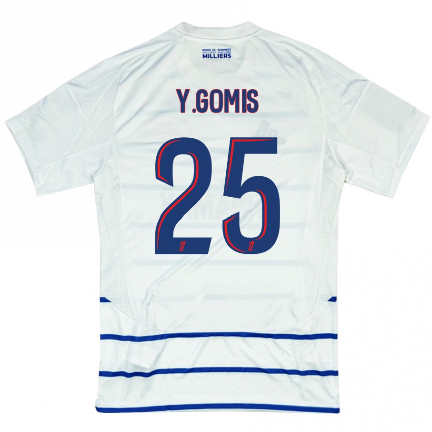 Herren Fußball Yoni Gomis #25 Weiß Blau Auswärtstrikot Trikot 2024/25 T-Shirt Luxemburg