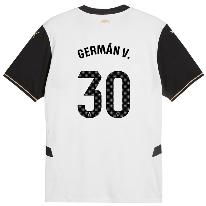 Damen Fußball German Valera #30 Weiß Schwarz Heimtrikot Trikot 2024/25 T-Shirt Luxemburg