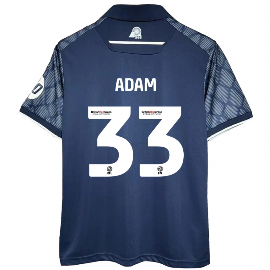 Damen Fußball Josh Adam #33 Schwarz Auswärtstrikot Trikot 2024/25 T-Shirt Luxemburg