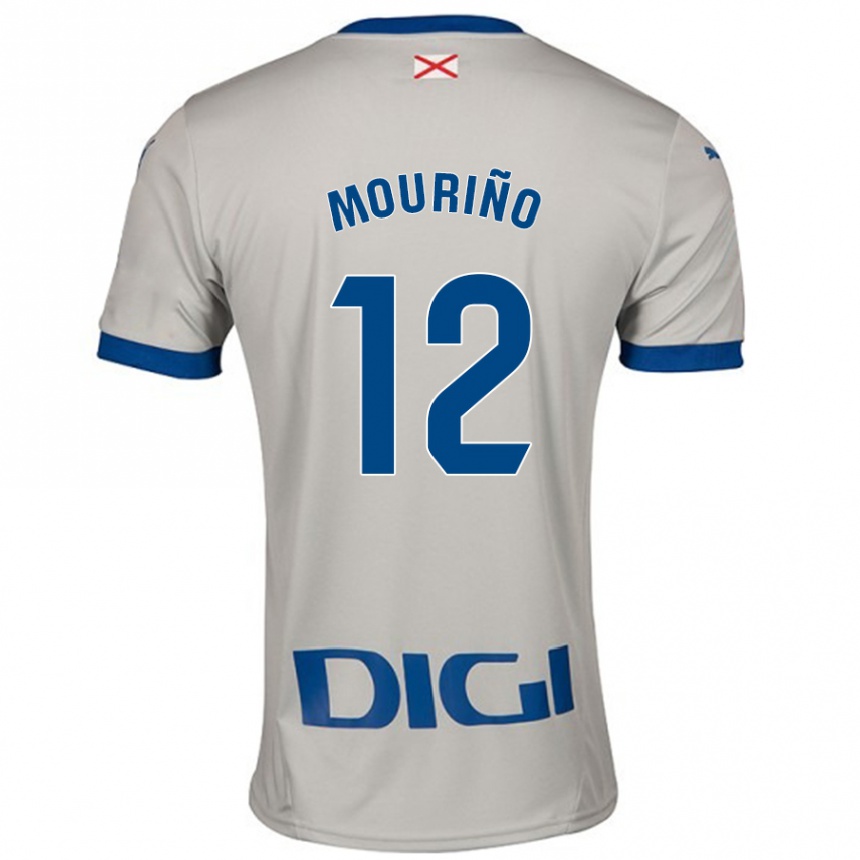 Damen Fußball Santiago Mouriño #12 Hellgrau Auswärtstrikot Trikot 2024/25 T-Shirt Luxemburg