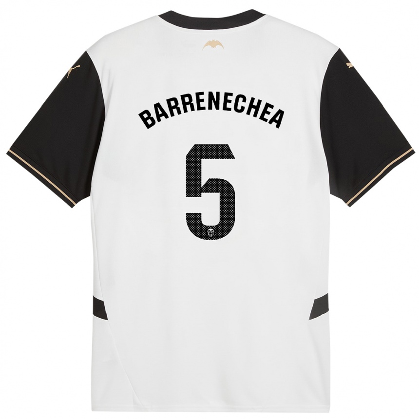 Damen Fußball Enzo Barrenechea #5 Weiß Schwarz Heimtrikot Trikot 2024/25 T-Shirt Luxemburg