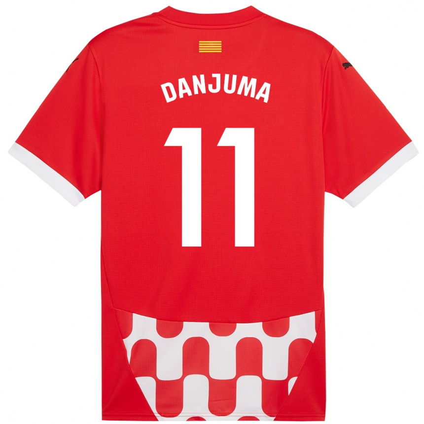 Damen Fußball Arnaut Danjuma #11 Rot Weiß Heimtrikot Trikot 2024/25 T-Shirt Luxemburg