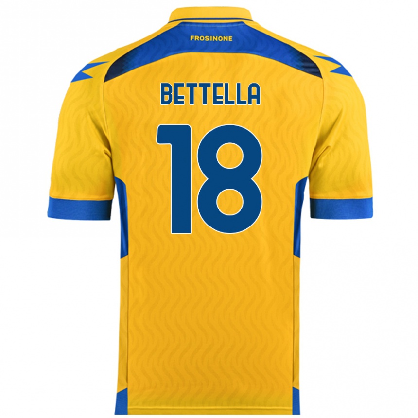 Damen Fußball Davide Bettella #18 Gelb Heimtrikot Trikot 2024/25 T-Shirt Luxemburg